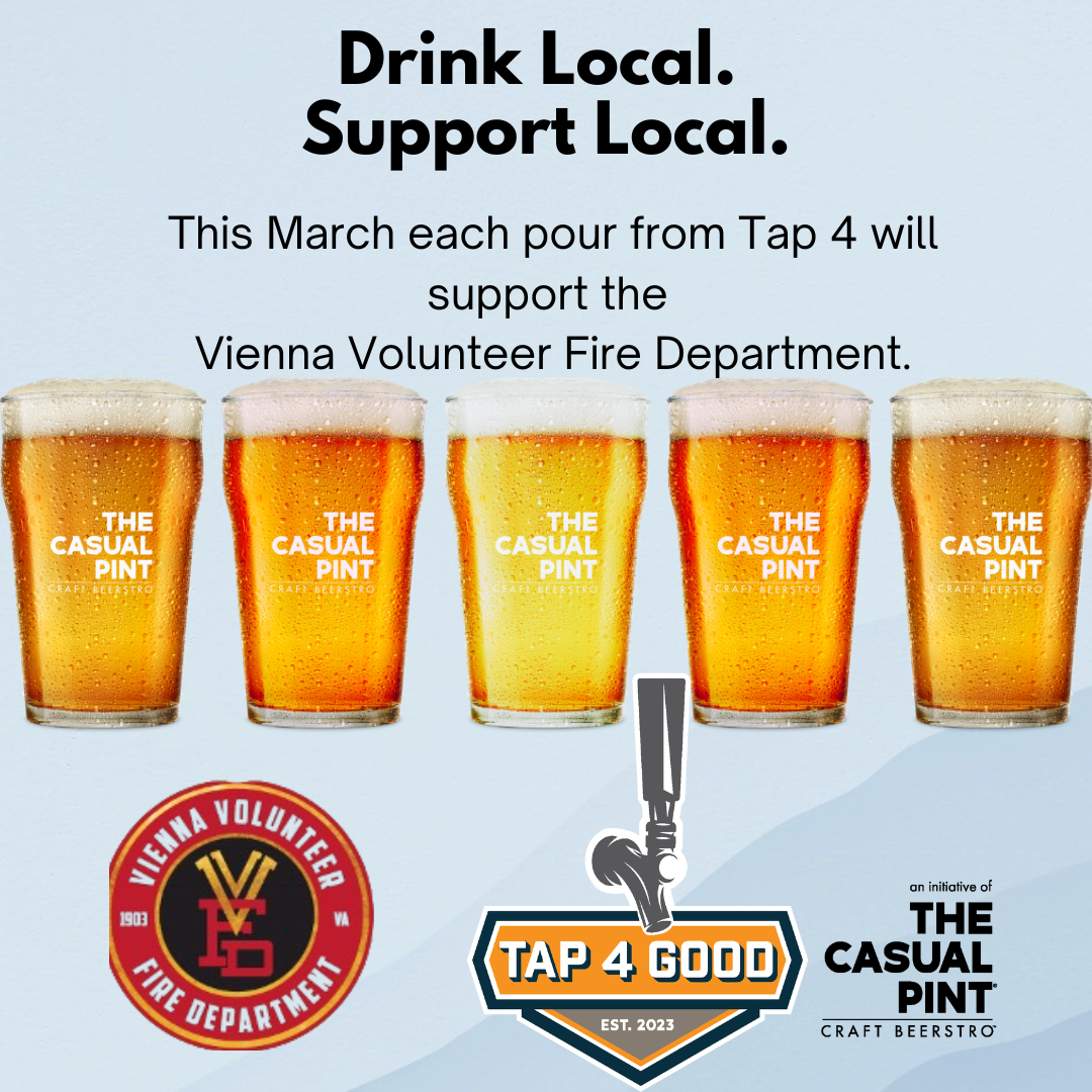 The Casual Pint of Dunn Loring, Tap 4 Good, benefiting the Vienna Volunteer Fire Department