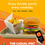 The Casual Pint, Double Reward Points at Lunch